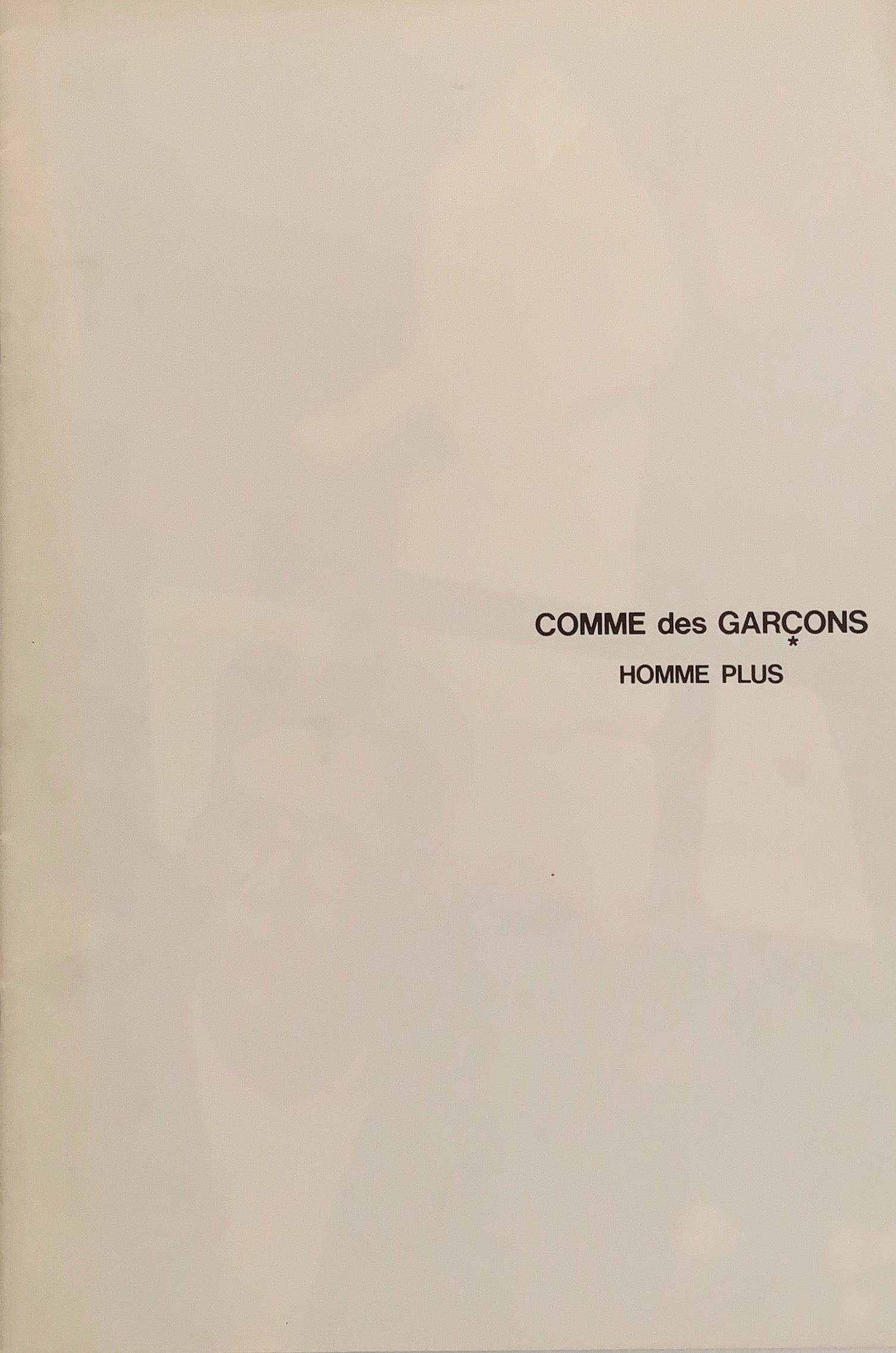 Rare Books Paris - Comme des Garçons Homme Plus Catalogue 1986