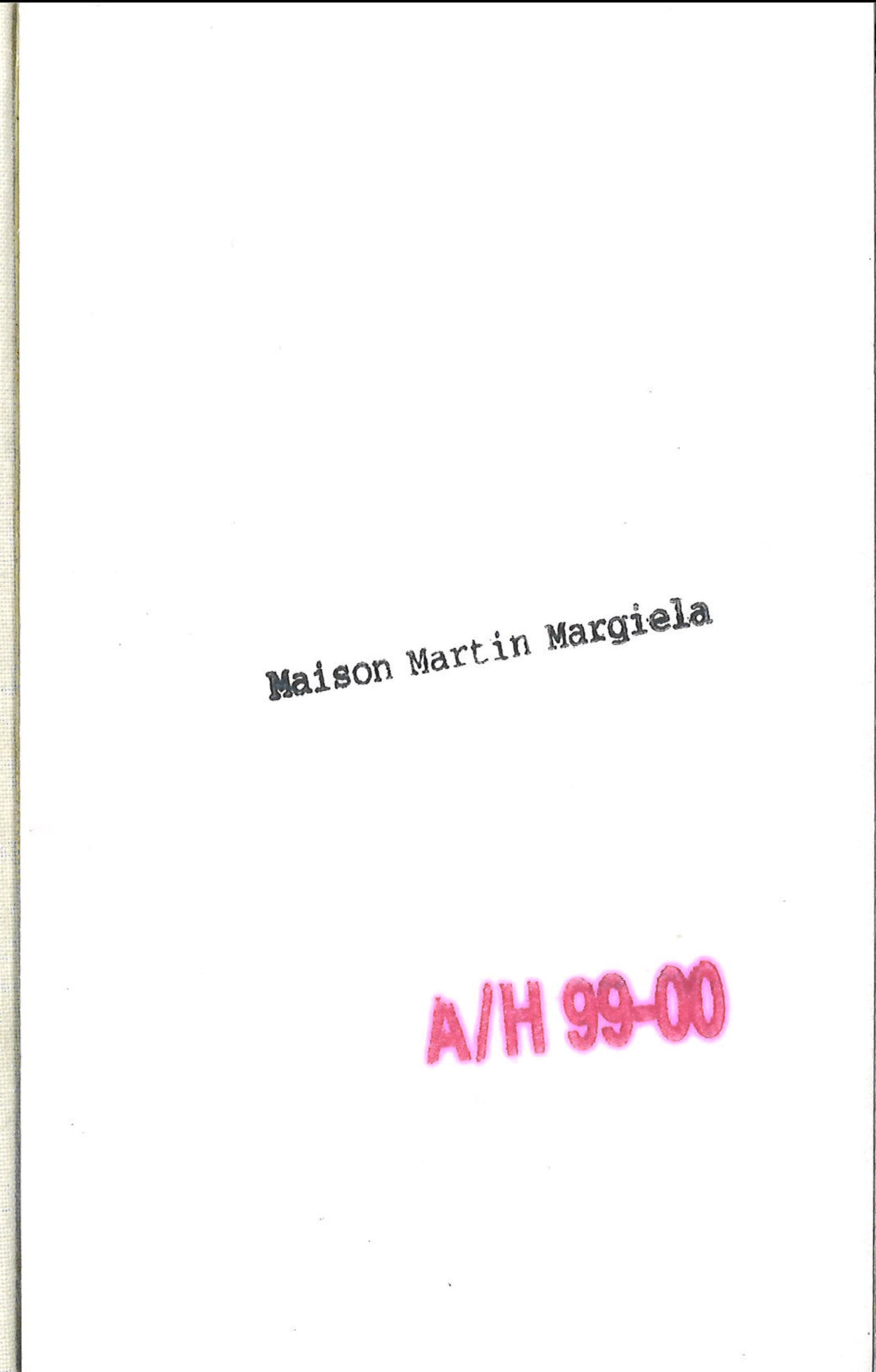 Maison Martin Margiela Lookbook
Menswear Collection Autumn/Winter 1999-2000