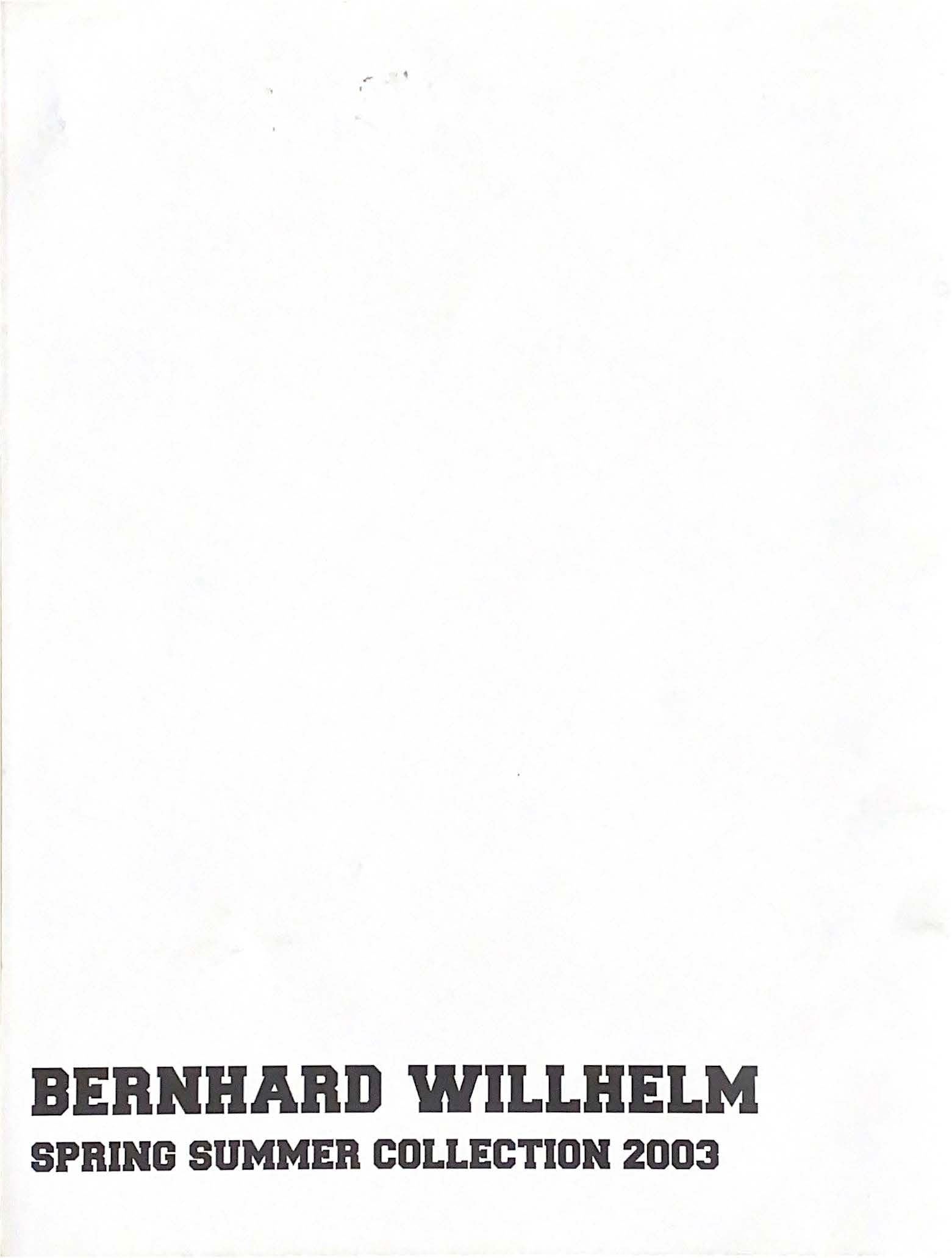 Bernhard Willhelm Collection S/S 2003 Catalogue